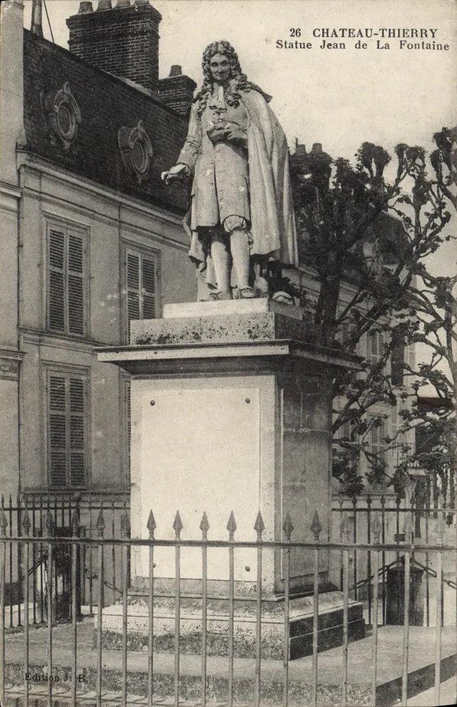 Estatua de Jean de La Fontaine — Château-Thierry — Edición J. B. - Anverso