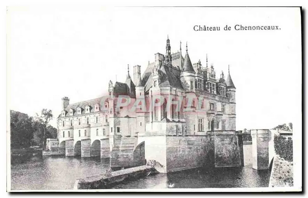 Castelo de Chenonceaux — vista do castelo sobre a Loire — editor não visível - Frente
