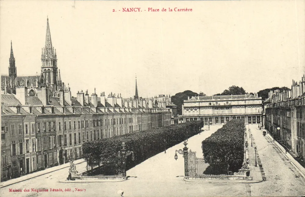 NANCY - Place de la Carrière — vista da Maison des Magasins Réunis, edição Nancy - Frente