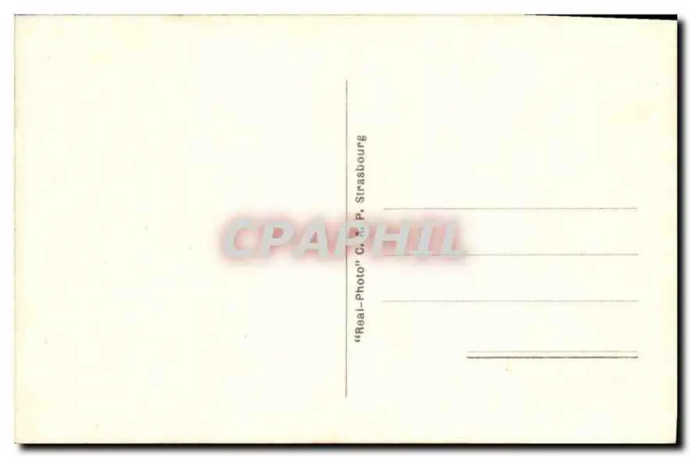 Biarritz — Vista Geral e as Pirineus — C.P. P. Strasbourg - Verso