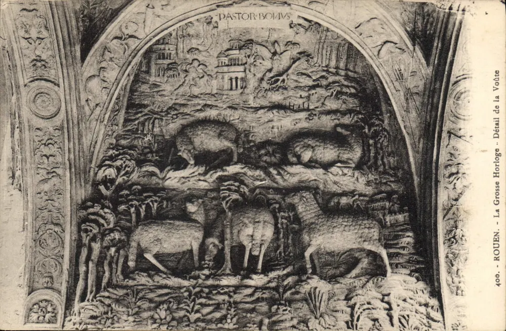 Die Große Uhr - Detail der Gewölbe - Rouen - Vorderseite