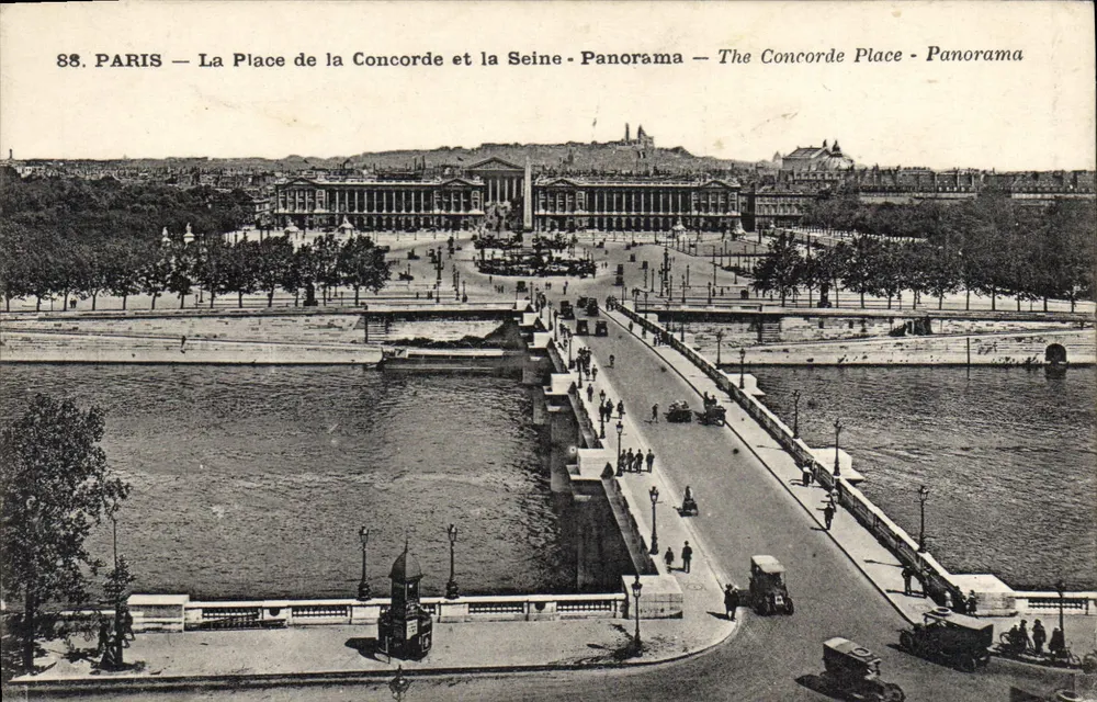 Paris — Die Place de la Concorde und die Seine — Panorama - Vorderseite