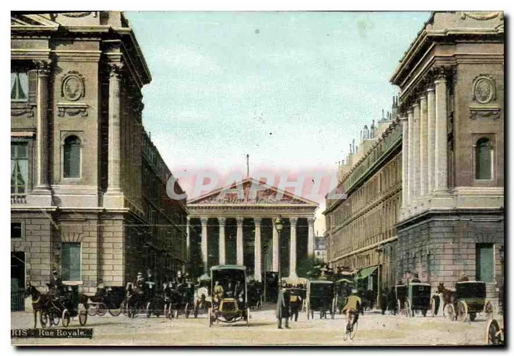 Paris - Rue Royale — vista da avenida com veículos — editor anônimo - Frente