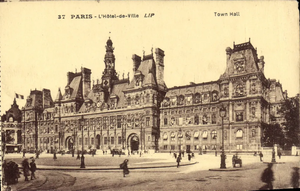 Paris - A Hôtel-de-Ville — editora LIP, n° 37 - Frente