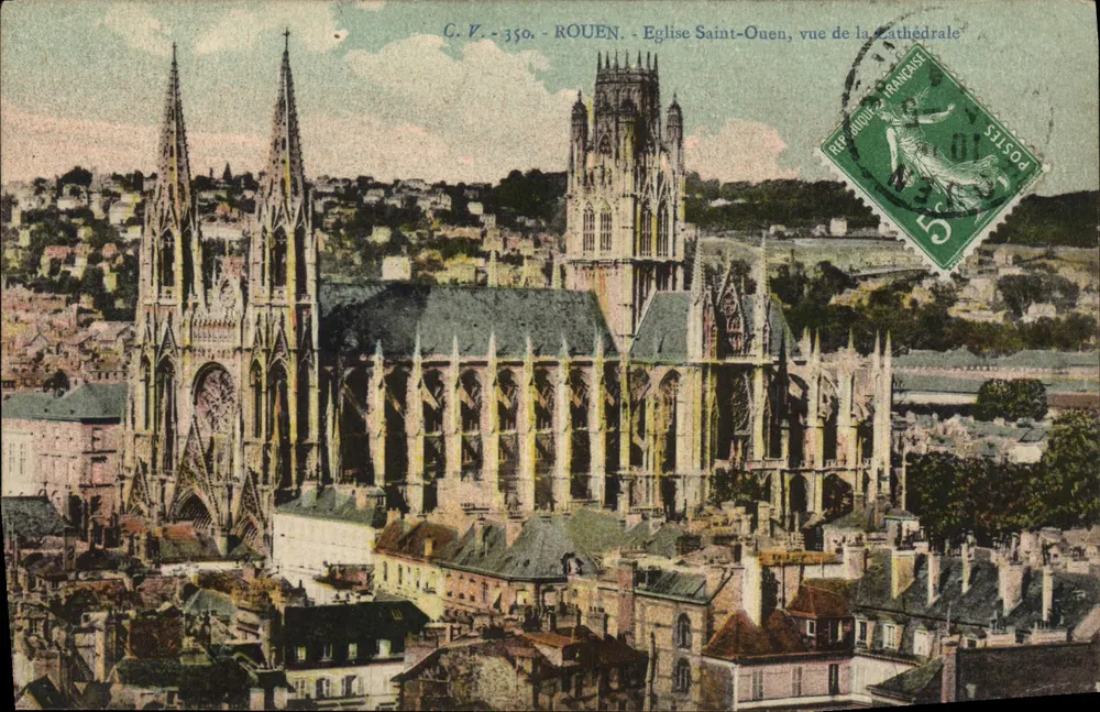 Rouen - Kirche Saint-Ouen, Blick auf die Kathedrale — C.V. 350 — Verlag C.V. - Vorderseite