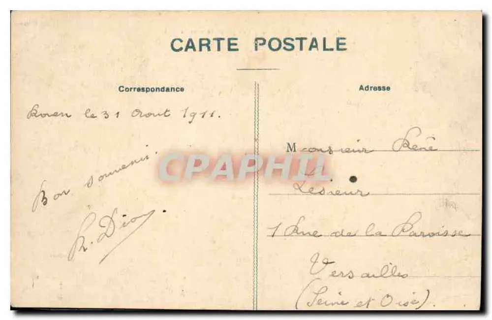 Rouen — Vista geral em direção ao rio Sena — C.V. 421 - Verso