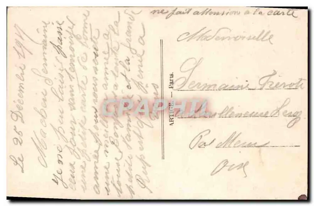 Bom Ano — Poema com decorações de gui e houx — La Favorite, n°62 - Verso