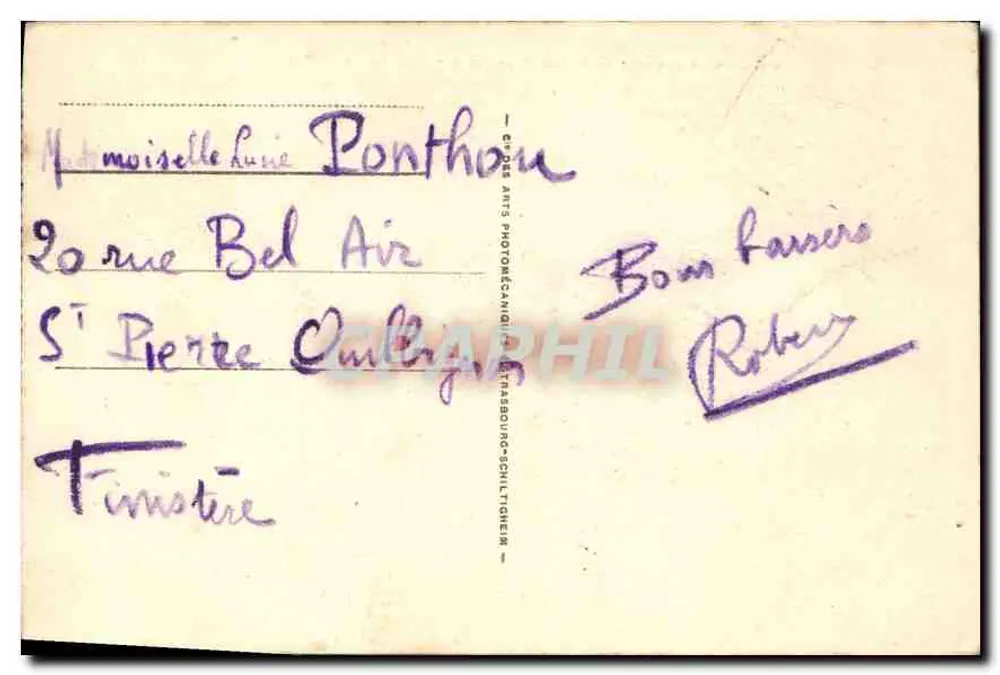 Biarritz - Igreja de Santa Eugênia e Hotel da Inglaterra — Bilhete postal antigo n°3, editor ARA - Verso
