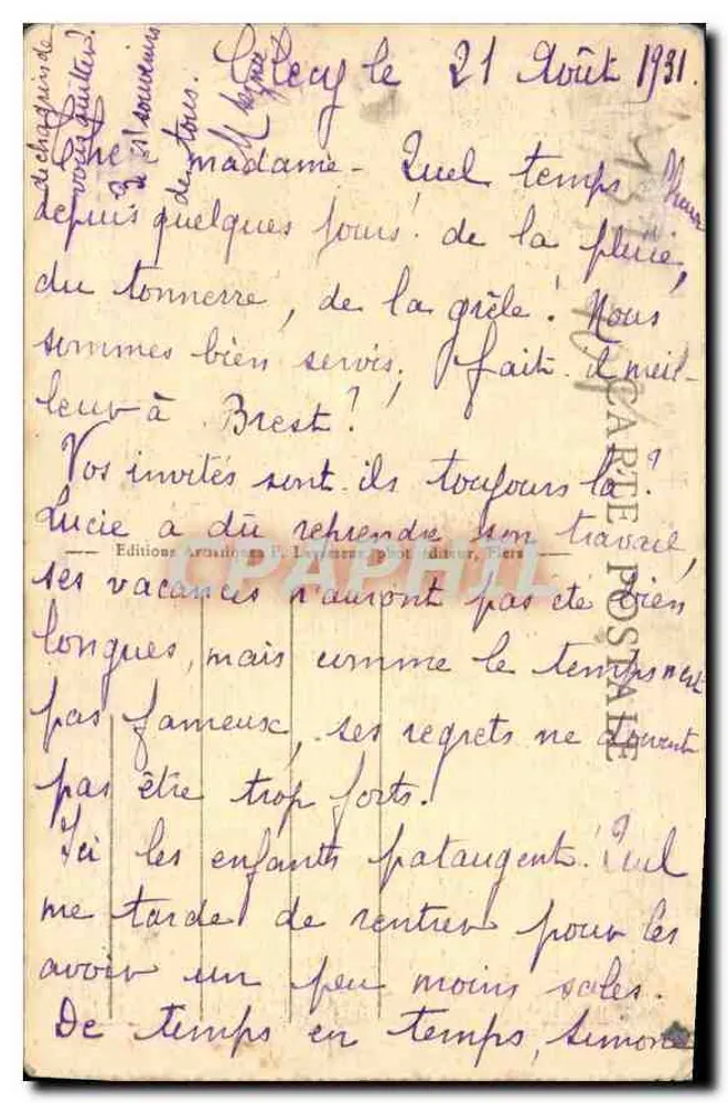 Clécy — Ansicht der Orne und des Pain de Sucre — P. Levasseur - Rückseite