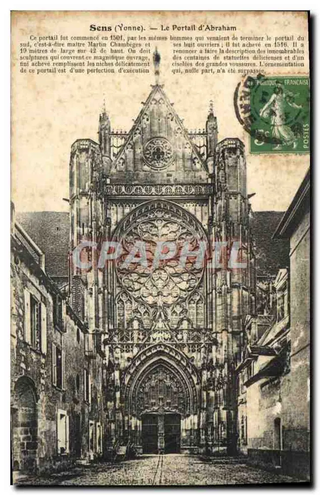 Sens (Yonne) — O Portal de Abraão — Editor PIGAQUOT, n° 3 - Frente