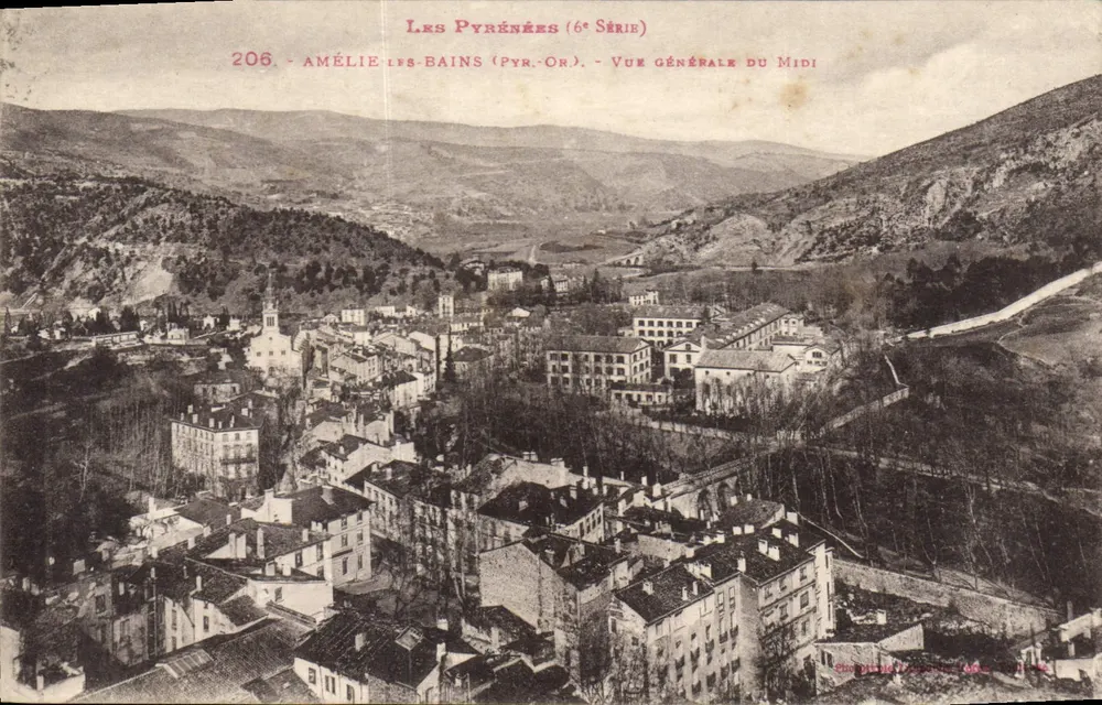Amélie-les-Bains (Pyr.-Or.) — Allgemeiner Blick nach Süden — Die Pyrenäen (6. Serie) Nr. 206 - Vorderseite