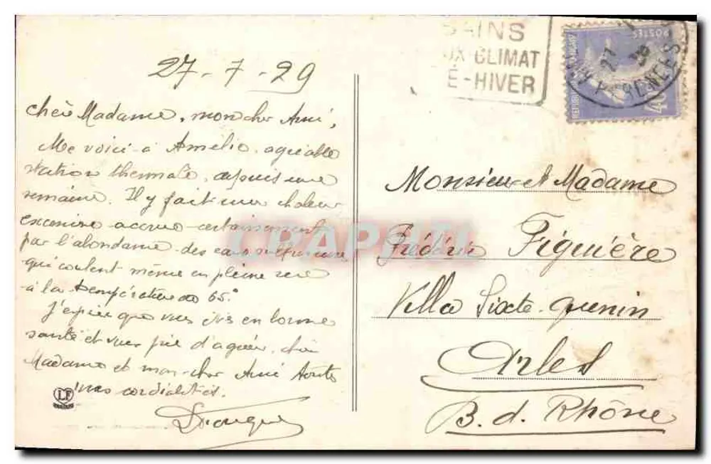 Amélie-les-Bains (Pyr.-Or.) — Allgemeiner Blick nach Süden — Die Pyrenäen (6. Serie) Nr. 206 - Rückseite