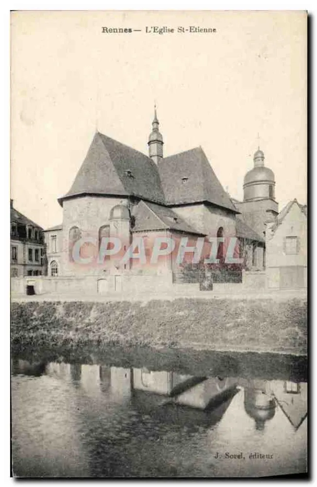Rennes — A Igreja de Saint-Étienne — J. Sorel, editor - Frente