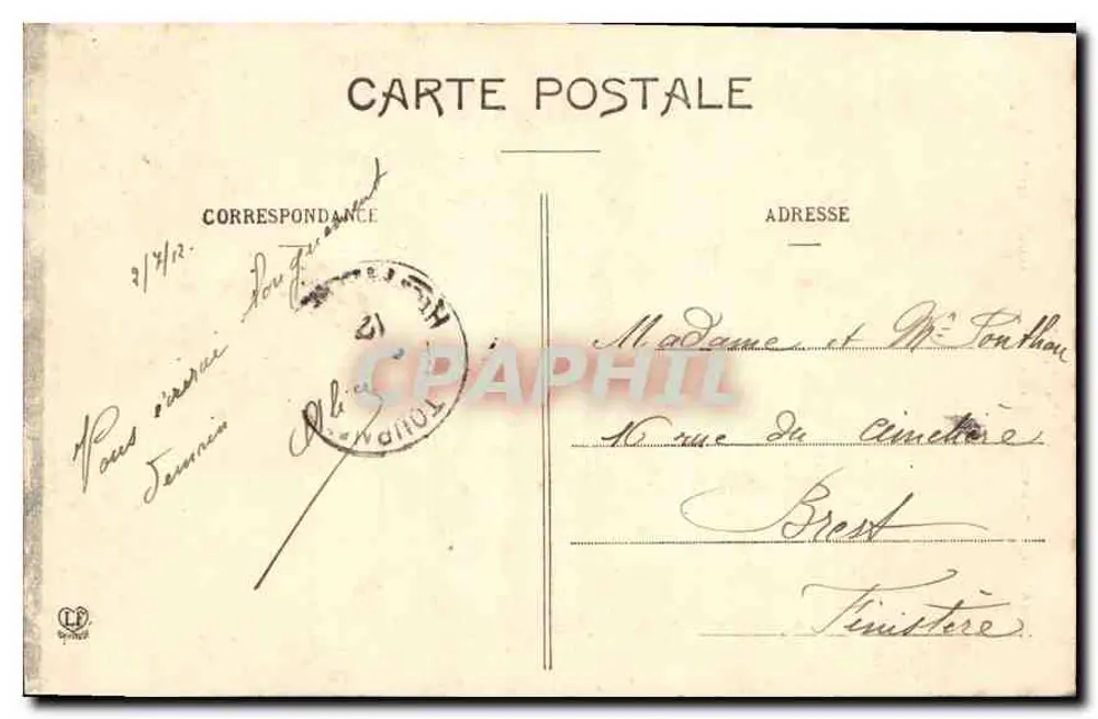 Les Hautes-Pyrénées — Cauterets — O Gave e o Péguère (2952m) em Calypso — editor Calypso, n° 1026 - Verso