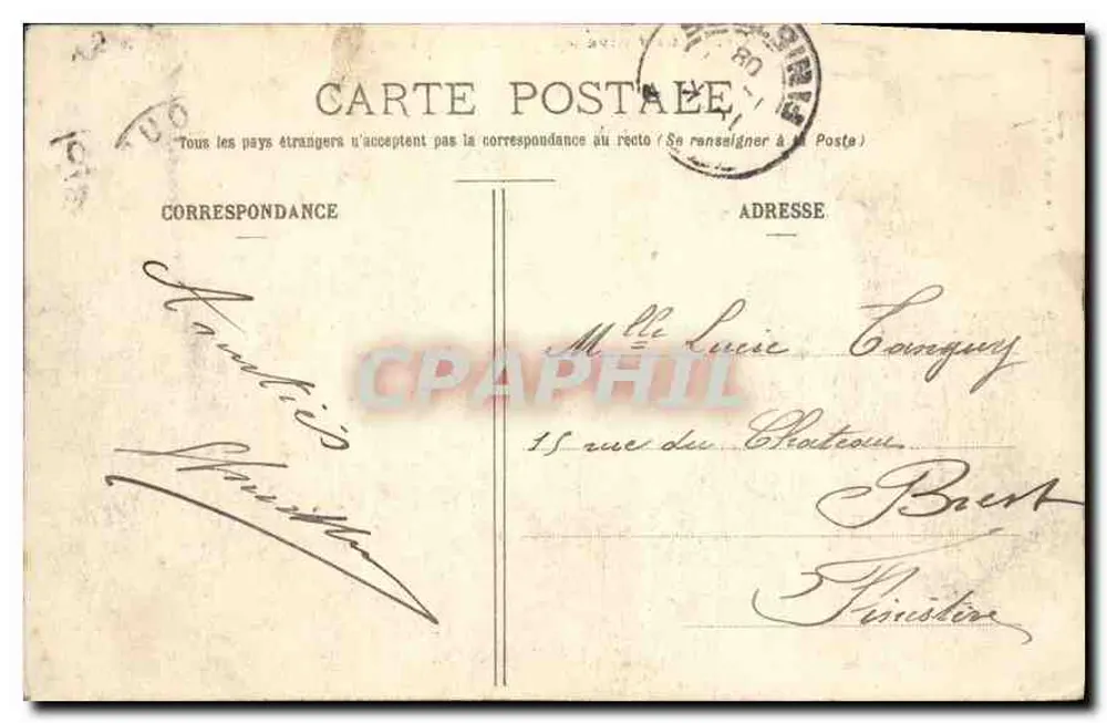 Cruiser corazzato durante la tempesta — Collezione P. B., Cherbourg — editore non visibile - Verso