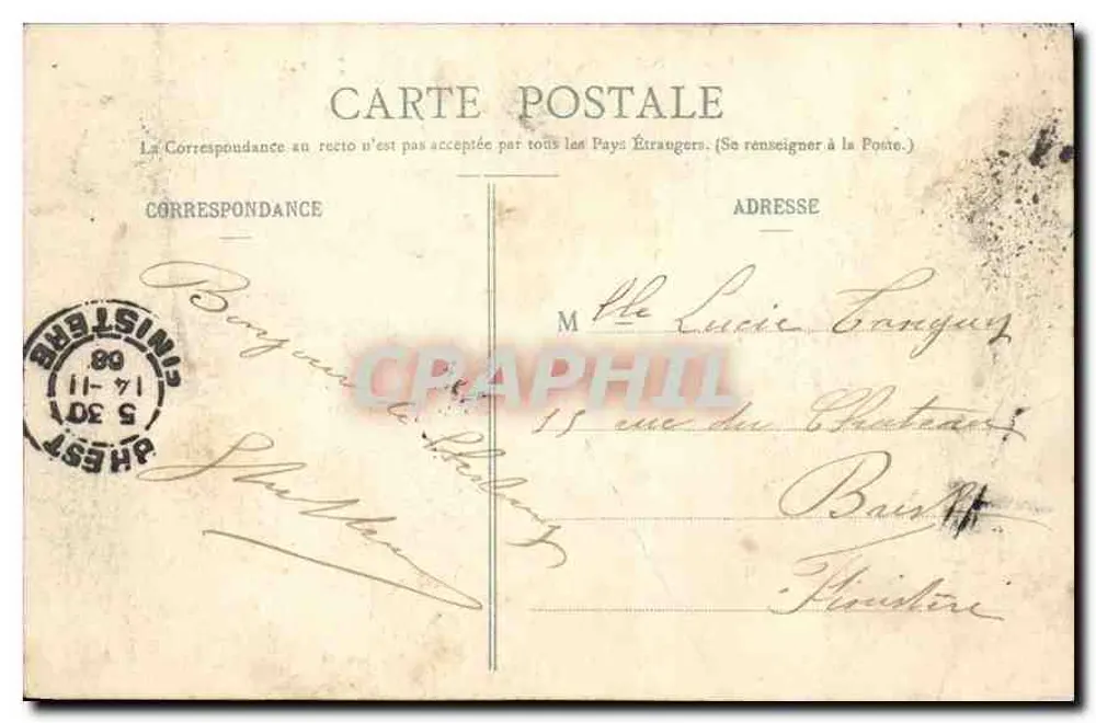 Cherbourg - La Place Napoléon an einem stürmischen Tag — Sammlung P. B. Cherbourg, Nr. 366 - Rückseite
