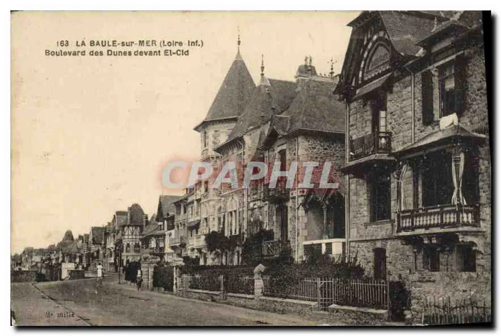 Boulevard des Dunes vor El-Cld — La Baule-sur-Mer (Loire-Inf.) — F. Chapeau, Verleger-Drucker, Nantes - Vorderseite