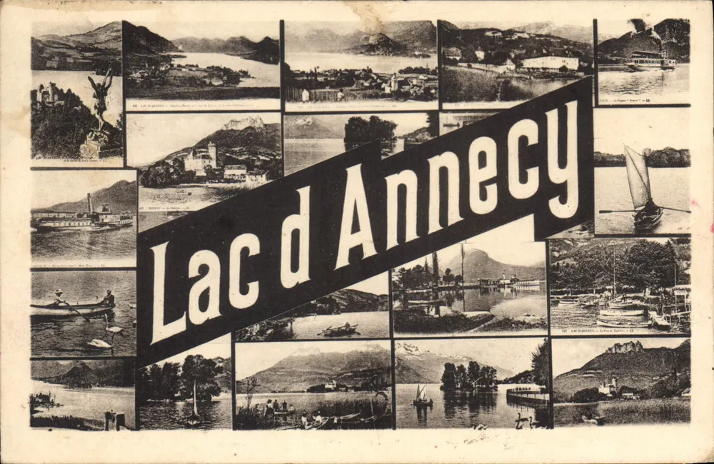 Lago de Annecy — vista panorâmica — editor não visível - Frente