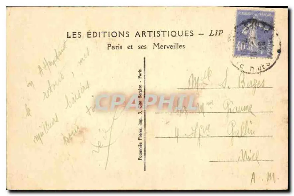 Paris — Panorama sobre a Sena — Éditions LIP - Verso