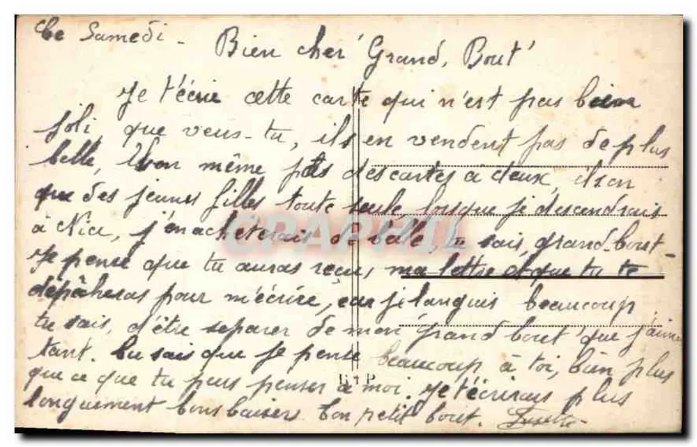 Ave-carregadora de carta — Rosas e borboletas — Cartão postal ilustrado - Verso