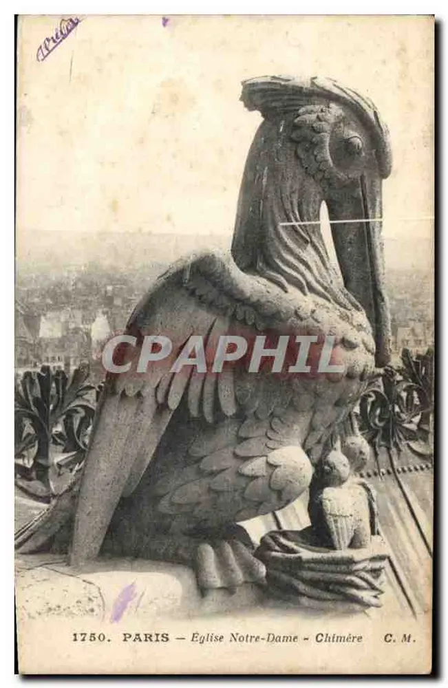 Paris - Igreja de Nossa Senhora de Paris - Chimère — C.M. n°1750 - Frente