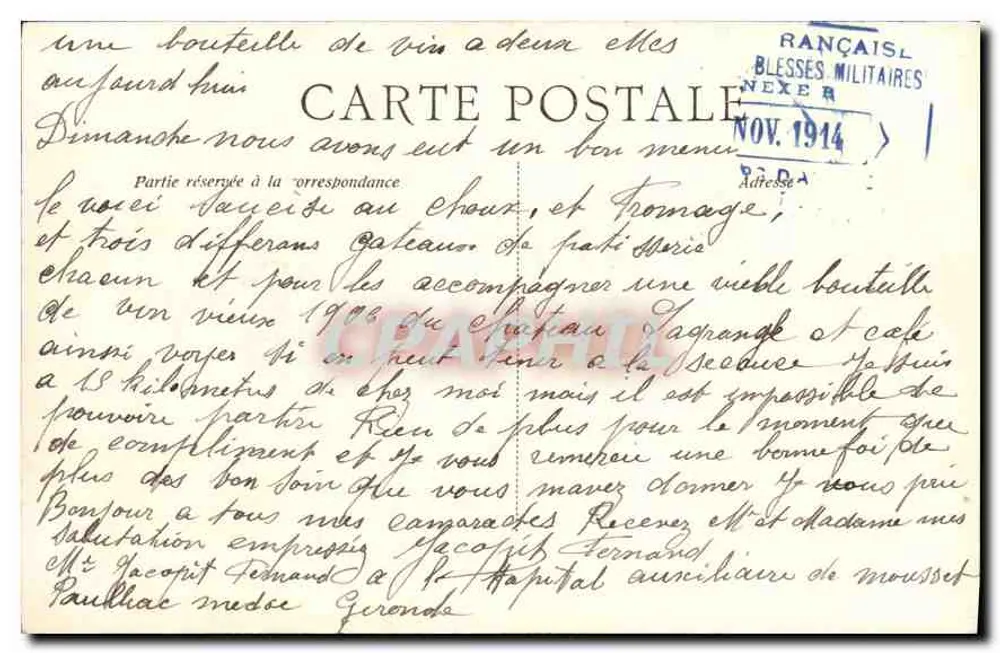 Bordeaux — Place d'Aquitaine — C.B. n°130 - Verso
