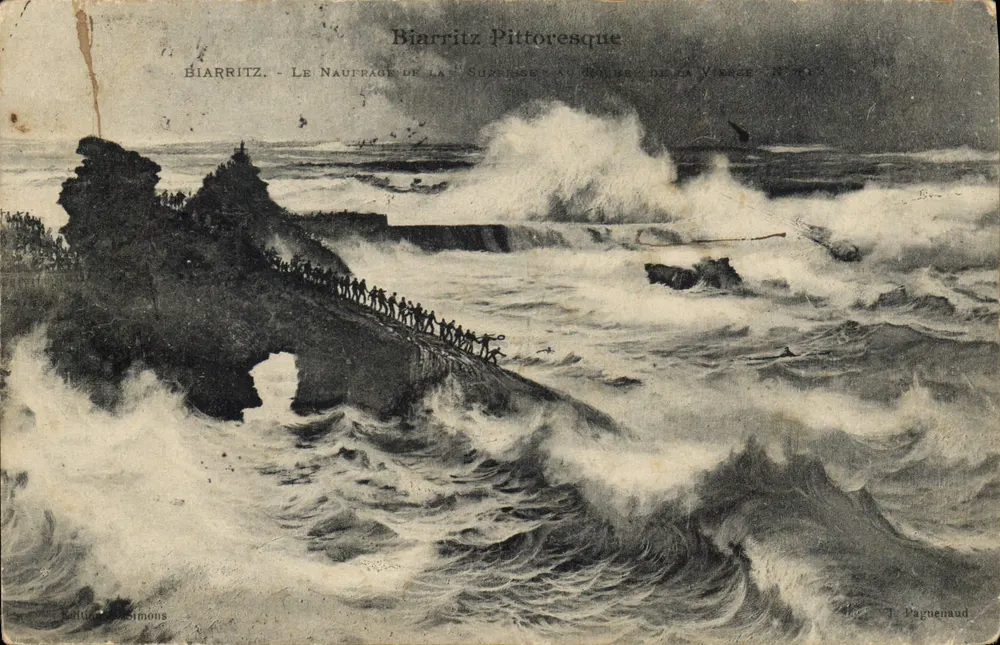 Biarritz Pittoresque — Der Wrack der 'Surprise' am Mühlen der Jungfrau — T. Pagueaud - Vorderseite