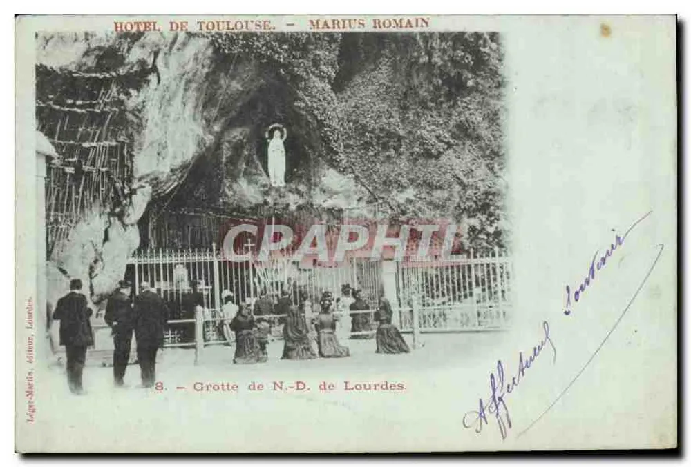 Grotte der Jungfrau von Lourdes — Hotel de Toulouse — Marius Romain - Vorderseite