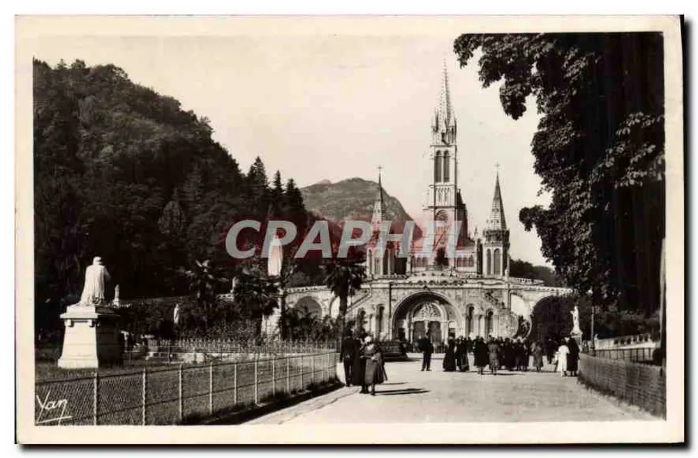 Lourdes — Basilika und die gekrönte Jungfrau — Authentische Foto-Ausgabe - Vorderseite