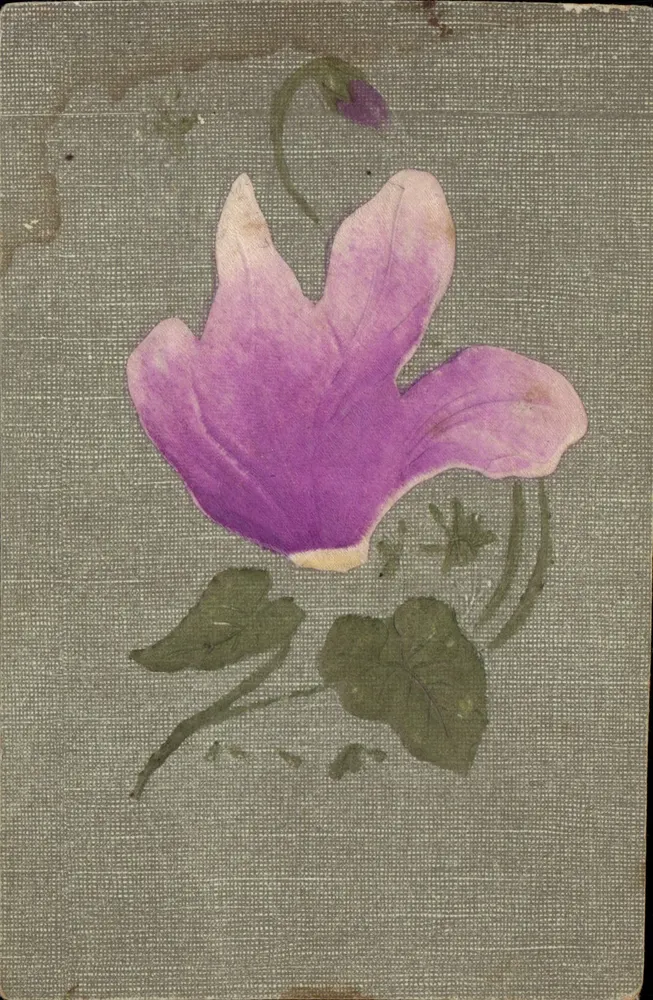Fleur de violette — ilustração sobre fundo texturizado — editor e número de série ilegíveis - Frente