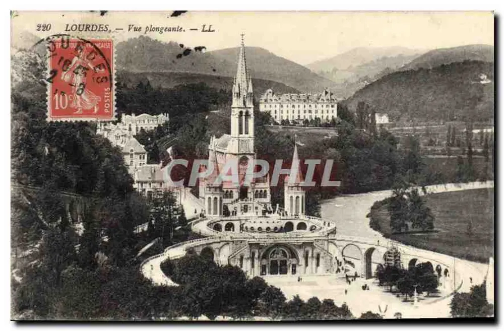 Lourdes — ऊपर से देखा गया दृश्य — LL - आगे