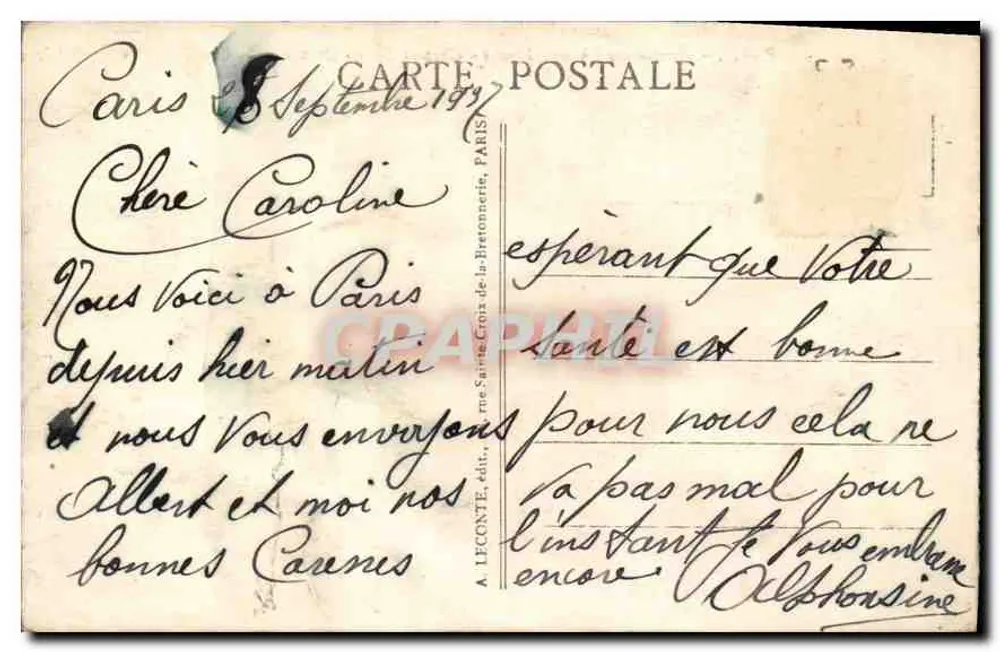 Parijs - Avenue des Champs-Élysées - A.L. - Achterkant