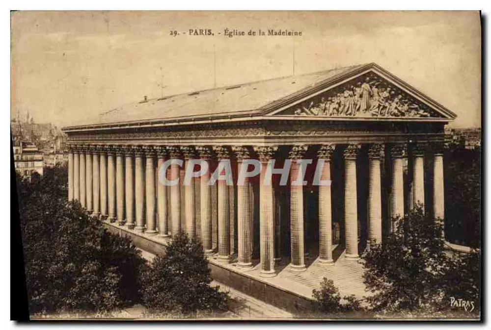 Paris - Igreja da Madeleine — série 29, editor Patras - Frente