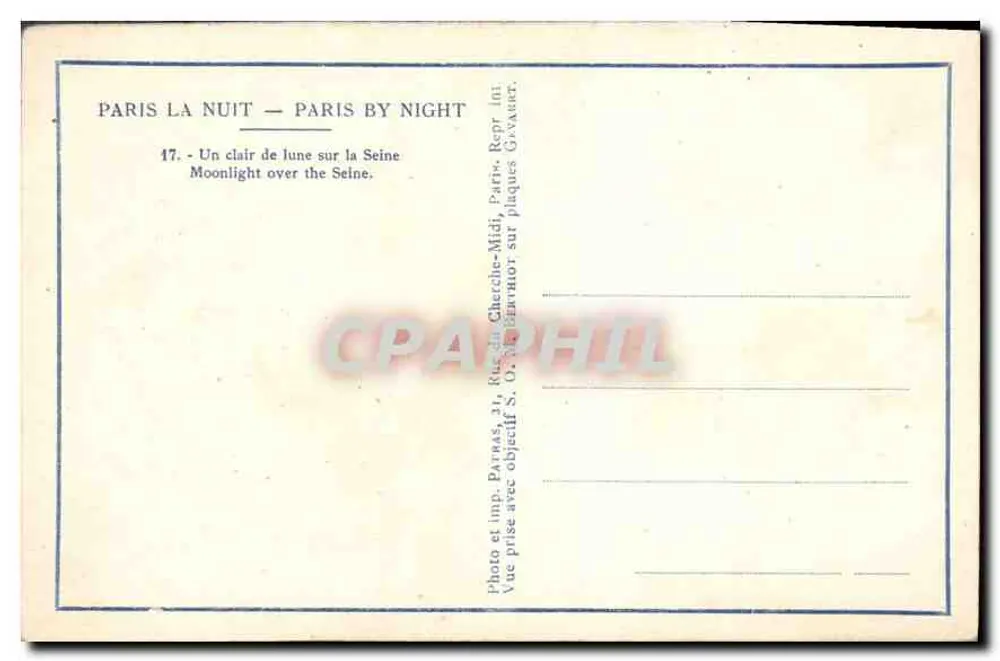 Paris in der Nacht — Mondlicht über die Seine — Fairas - Rückseite