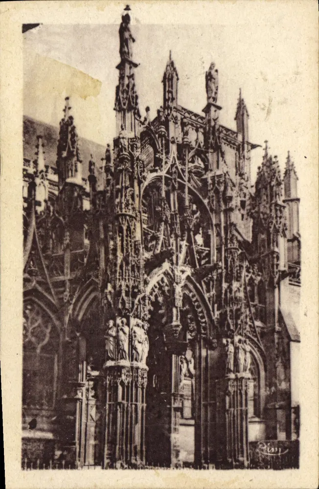 Louvières (Eure) — Kirche Notre-Dame, Südtor (15. Jahrhundert) und Zentrale Turm — Verlag Rian - Vorderseite