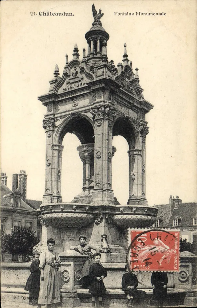 Châteaudun — Fontaine Monumentale — Sié Française de Phototypie, n°23 - Awers