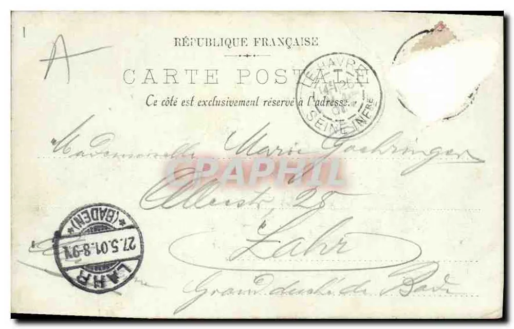 Le Havre — Dampfschiff im Vorderhafen — LL. n°31 - Rückseite