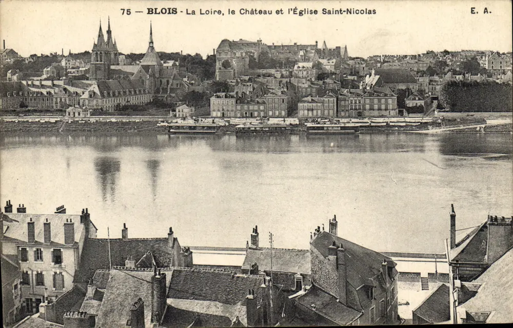 Blois - Die Loire, das Schloss und die Kirche Saint-Nicolas — E. A. — n°75 - Vorderseite