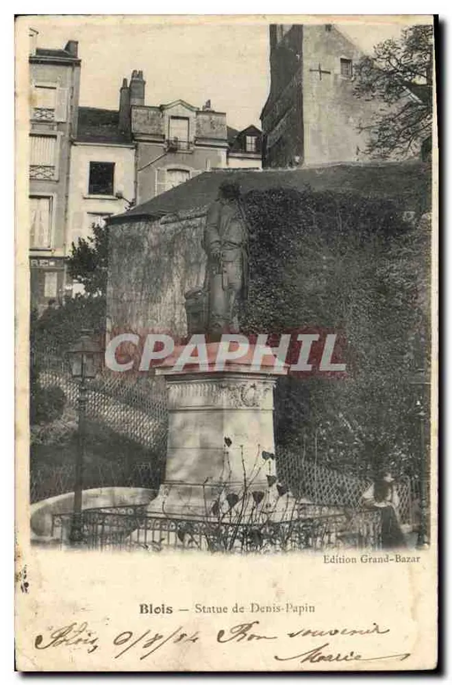 Blois — Estátua de Denis-Papin — Edição Grand-Bazar - Frente