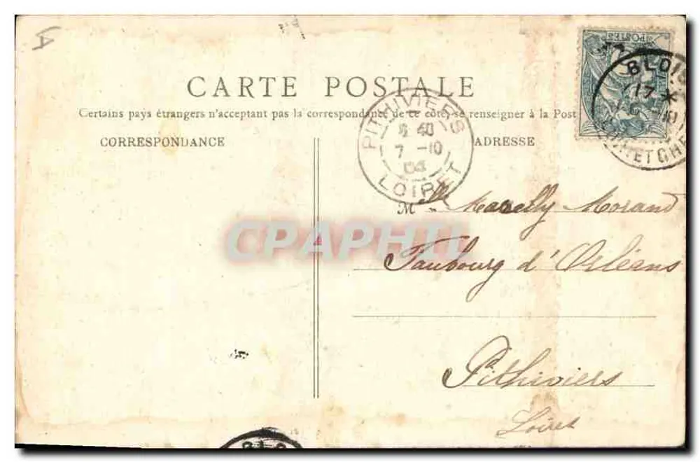 Blois — Estátua de Denis-Papin — Edição Grand-Bazar - Verso