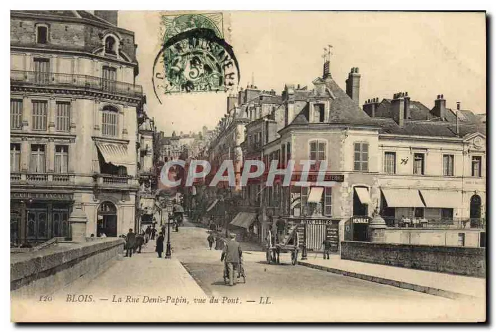 Blois — La Rue Denis-Papin, Ansicht vom Brücke — LL. n°120 - Vorderseite
