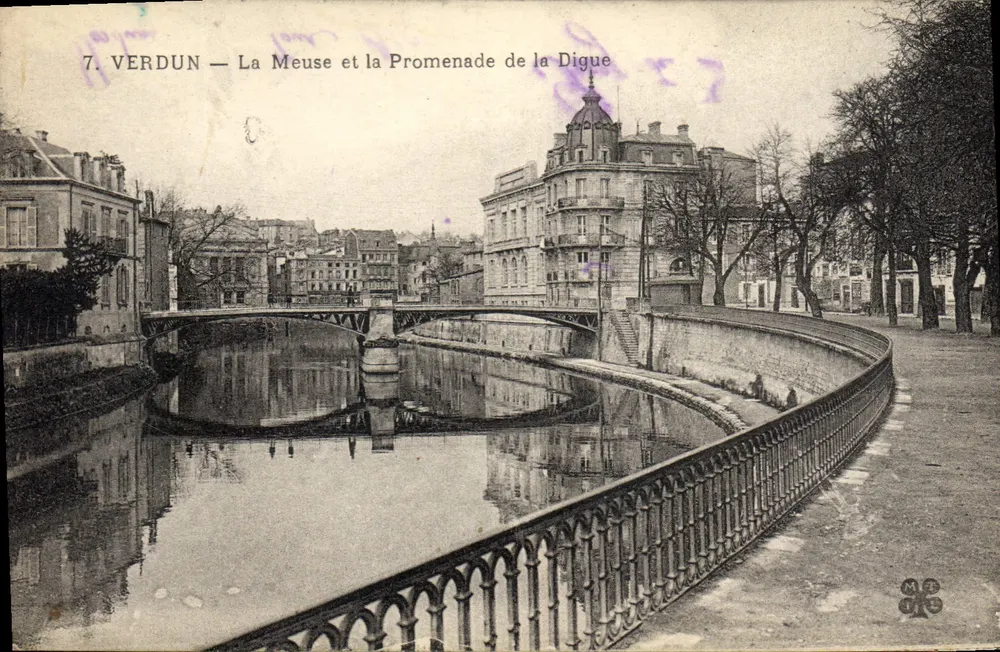 Verdun — Die Meuse und die Promenade der Digue — M.P. n°7 - Vorderseite