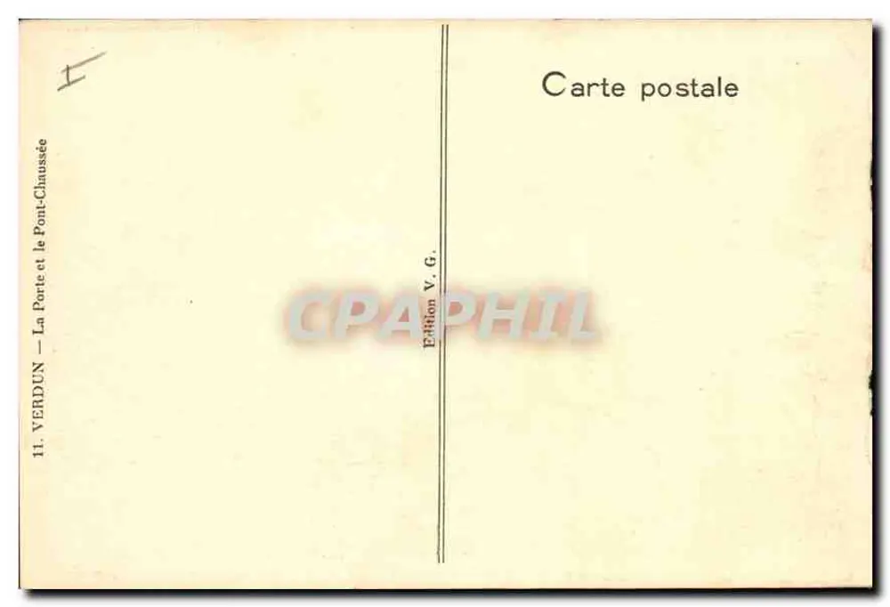 Verdun — Le Pont et la Porte — Édition V. G. - Rückseite
