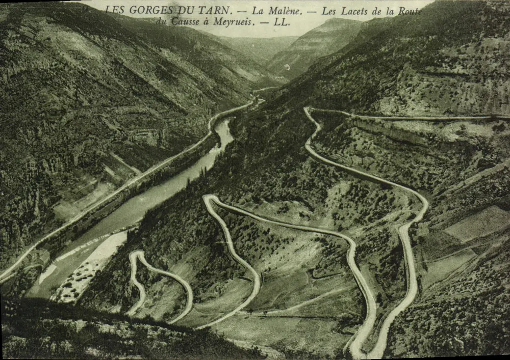Die Schluchten des Tarn — La Malène — Die Kurven der Straße von Causse nach Meyrueis — LL - Vorderseite