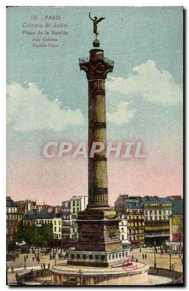 Paris — Säule Juiller — Place de la Bastille — Imp. phot. L'Abelie, Paris - Vorderseite