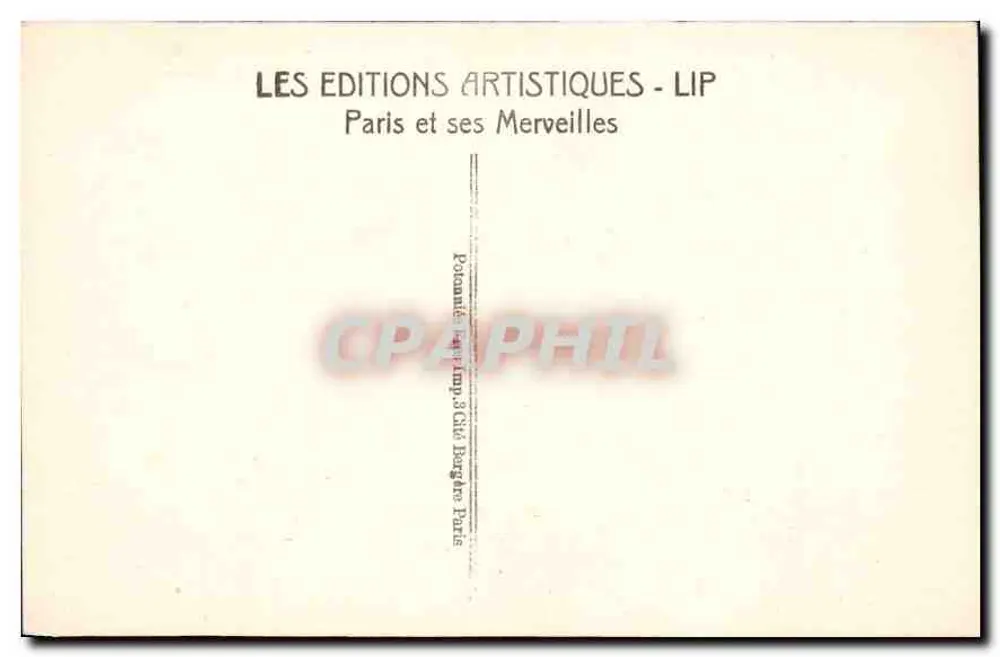 Paris - Die Tuileries-Gärten und der Arc de Triomphe du Carrousel — Serie 502, Verlag LIP - Rückseite