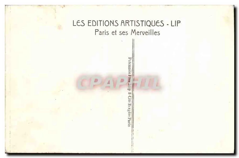Paris - Die Basilika des Heiligen Herzens von Montmartre — Verlag LIP, Seriennummer 85 - Rückseite