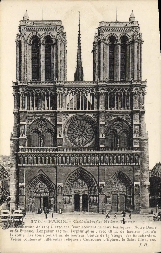 Notre-Dame de Paris — Catedral Notre-Dame — J. H. n° 570 - Frente