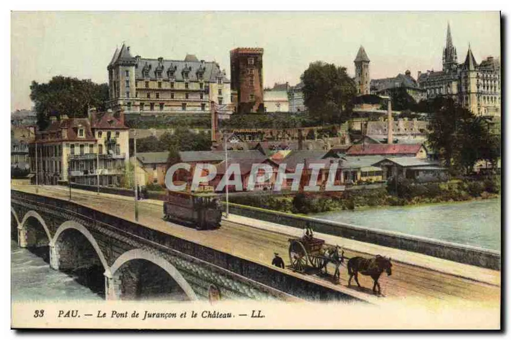 Pau — Der Jurançon-Brücke und das Schloss — LL. n° 33 - Vorderseite