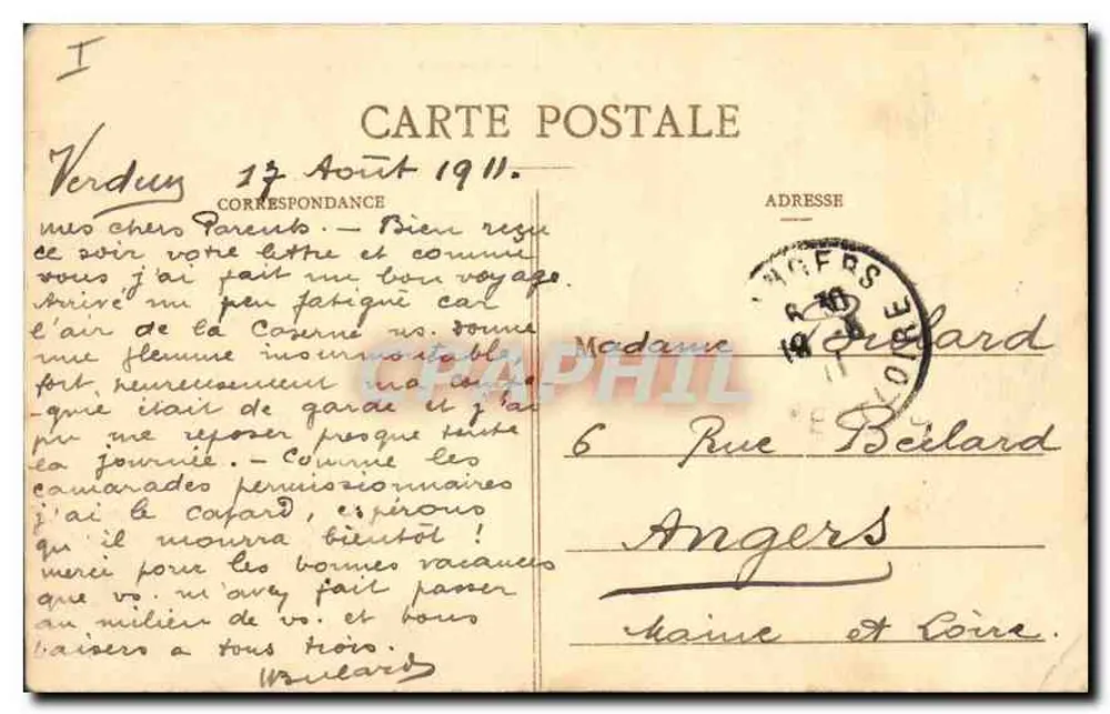 Verdun-sur-Meuse — Alte Häuser am Meuse — Martin-Colardeille - Rückseite